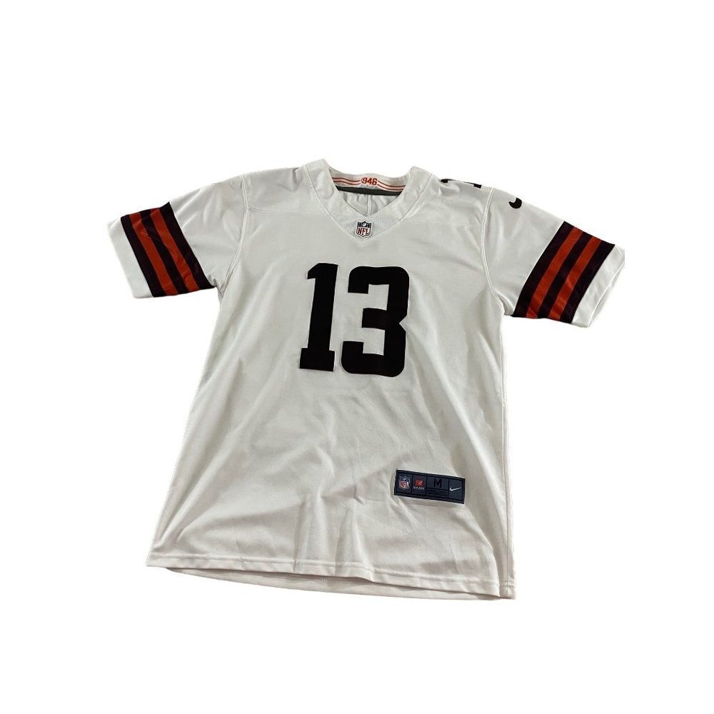 NFL Mens Beckham Jr #13 White Short Sleeve Jersey - Medium